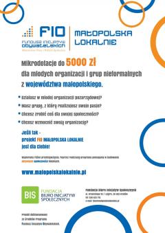 FIO Małopolska Lokalnie - zdobądź 5000 zł na lokalną inicjatywę!