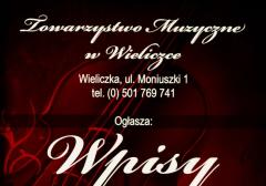 Ogłoszenie Towarzystwa Muzycznego w Wieliczce