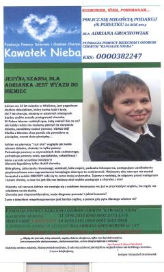 Pomoc dla Adrianka z Wieliczki