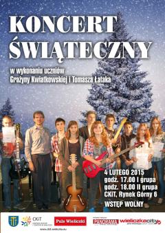 KONCERT ŚWIĄTECZNY W WYKONANIU UCZNIÓW GRAŻYNY KWIATKOWSKIEJ I TOMASZA ŁATAKA