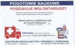 Pogotowie Naukowe poszukuje wolontariuszy
